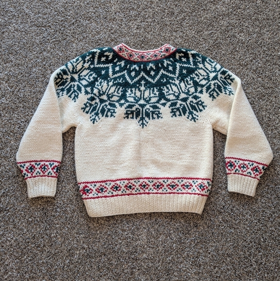 Vintage Eddie Bauer Wool Fair Isle Christmas Sweater Size Small - Picture 2 of 8